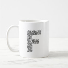 Personalized Letter F Coffee Mug Gift コーヒーマグカップ