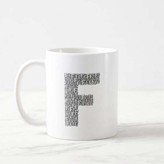 Personalized Letter F Coffee Mug Gift コーヒーマグカップ (左)