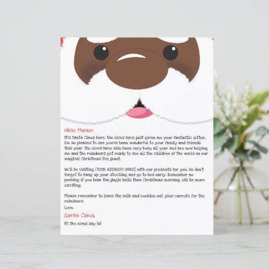 Personalized Letter From African American Santa (スタンド正面)