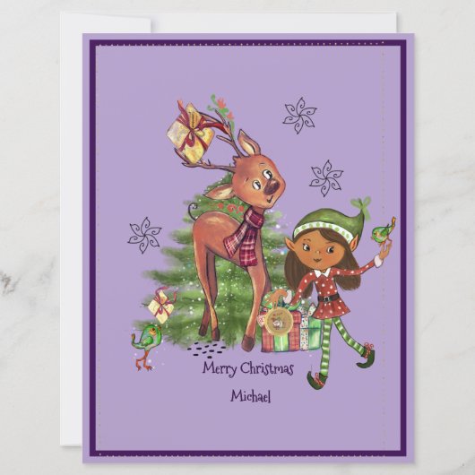 Personalized Letter from Santa I Purple Night Sky (裏面)