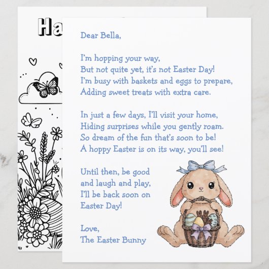 Personalized Letter & from the Easter Bunny (正面/裏面)
