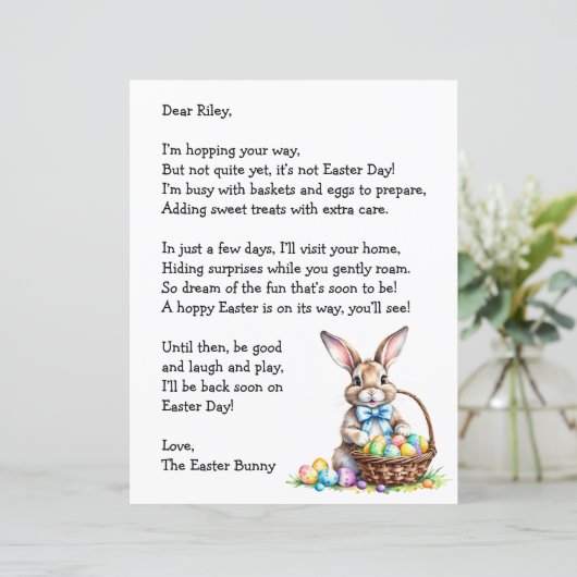 Personalized Letter & from the Easter Bunny (スタンド正面)