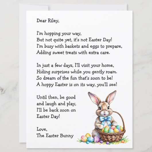 Personalized Letter & from the Easter Bunny (正面)