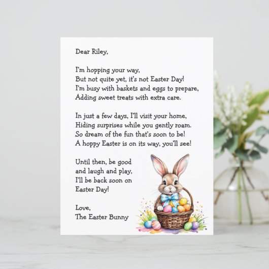Personalized Letter from the Easter Bunny (スタンド正面)