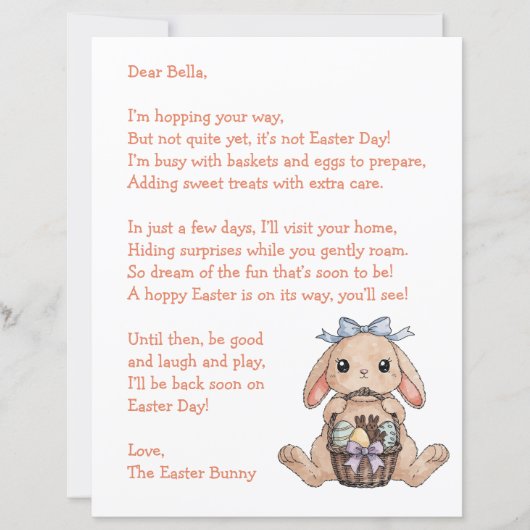 Personalized Letter & from the Easter Bunny (正面)
