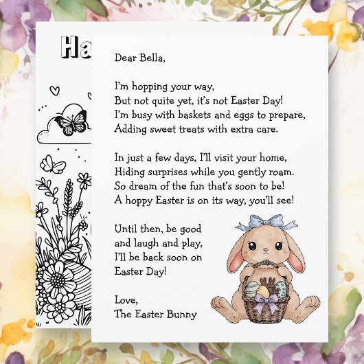 Personalized Letter & from the Easter Bunny