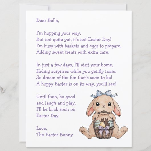 Personalized Letter & from the Easter Bunny (正面)
