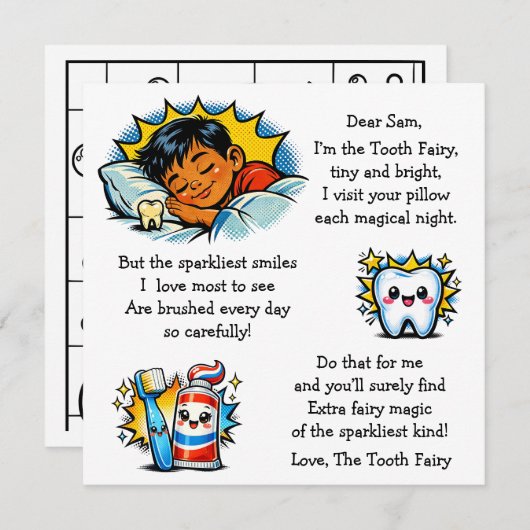 Personalized Letter from the Tooth Fairy (正面/裏面)