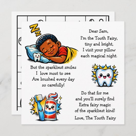 Personalized Letter from the Tooth Fairy (正面/裏面)