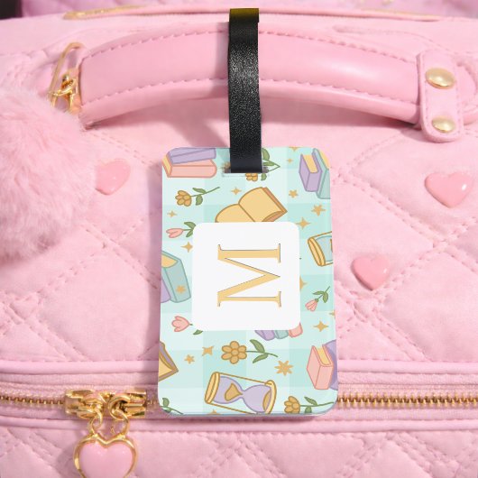 Personalized Letter Magic Books Girl School Green ラゲッジタグ