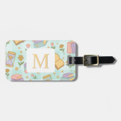 Personalized Letter Magic Books Girl School Green ラゲッジタグ (正面横)