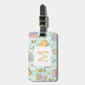 Personalized Letter Magic Books Girl School Green ラゲッジタグ (正面縦)