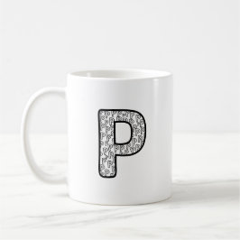 Personalized Letter P Ceramic Mug コーヒーマグカップ