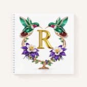 Personalized Letter R Hummingbird Wedding Gift ノートブック (正面)