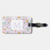 Personalized Letter Tea & Bookish Cat Girl Purple ラゲッジタグ (裏面横)
