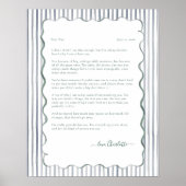 Personalized Letter to Dad Keepsake Print ポスター (正面)
