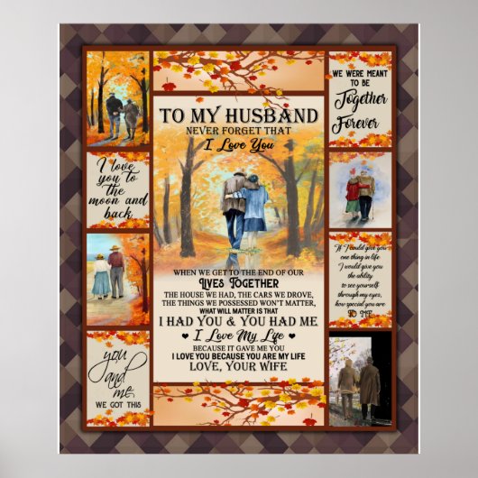 Personalized Letter To My Husband Valentine Days ポスター (正面)