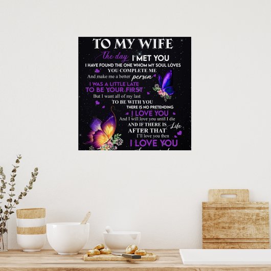 Personalized Letter To My Wife, Wife Birthday Gift ポスター (キッチン)