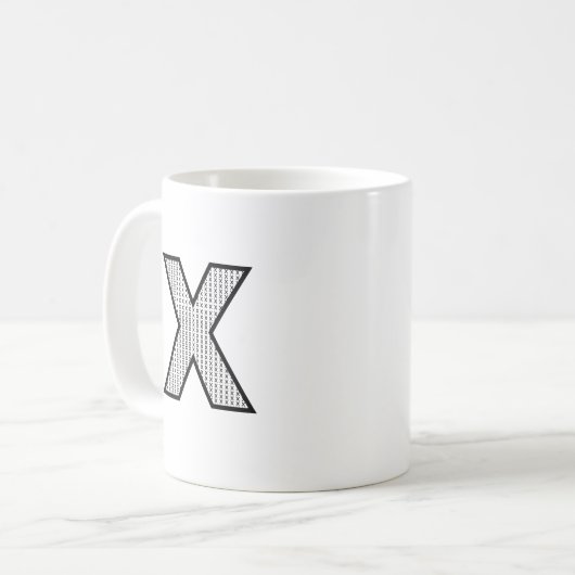 Personalized Letter X Ceramic Monogram Mug   コーヒーマグカップ (正面左)