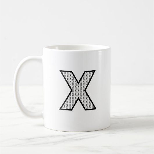 Personalized Letter X Ceramic Monogram Mug   コーヒーマグカップ (左)