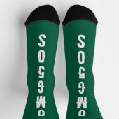 Personalized lettering natural greenery background ソックス (上部)