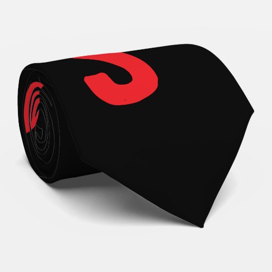 Personalized letters Modern red and black Chic ネクタイ (ロール)