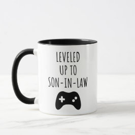 Personalized leveled Up To Son In Law マグカップ