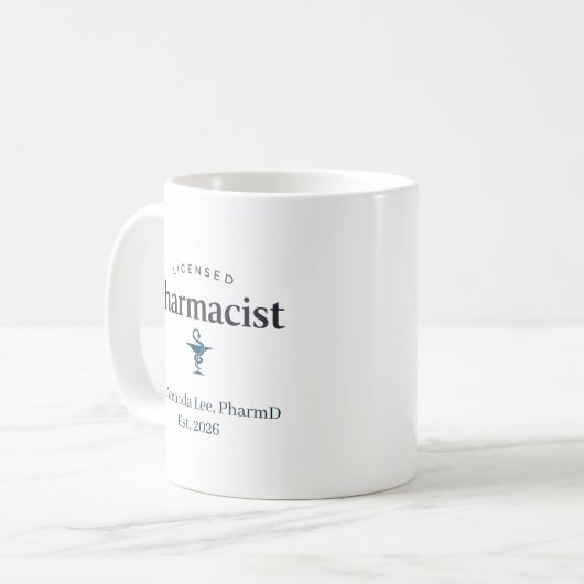 Personalized Licensed Pharmacist コーヒーマグカップ (正面左)