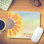 Personalized Life Coach Sunflower Mouse Pad マウスパッド<br><div class="desc">This colorful Life Coach Mouse Pad is decorated with a yellow sunflower on a watercolor background. Easily customizable. You can change Life Coach to your own occupation. Use the Customize Further option to change the text size, style or color if you wish. Because we create our own artwork you won't...</div>