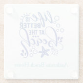 Personalized Life is Better at Beach Blue Green ガラスコースター (裏面)