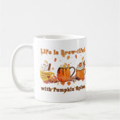 Personalized Life Is Brew-tiful With Pumpkin Spice コーヒーマグカップ (左)
