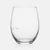  Personalized Light Gray Lines ステムなしワイングラス (左)