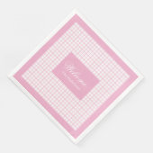 Personalized Light Pink Napkins Classic Plaid Set (コーナー)