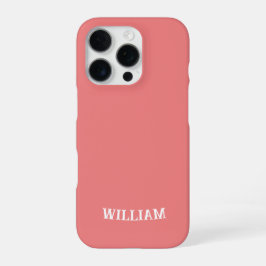 Personalized LightCoral iPhone Case with Custom 16 Proケース