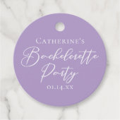 Personalized Lilac Purple Bachelorette Party フェイバータグ (正面)