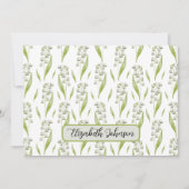 Personalized Lily of the Valley Floral Note Card ノートカード (正面)