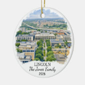 Personalized Lincoln Ornament, Custom Nebraska セラミックオーナメント (左)