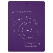 Personalized Line Art Celestial Purple Clipboard クリップボード (裏面)