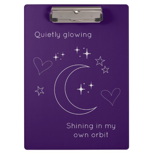 Personalized Line Art Celestial Purple Clipboard クリップボード (正面)