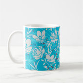 Personalized Line Art Floral in Blue コーヒーマグカップ (左)