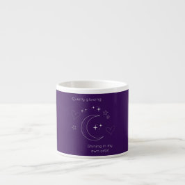 Personalized Line Art Purple Espresso Mug エスプレッソカップ