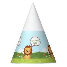 Personalized Lion Birthday Party Hat for kids パーティーハット