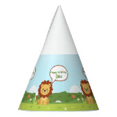 Personalized Lion Birthday Party Hat for kids パーティーハット (左)