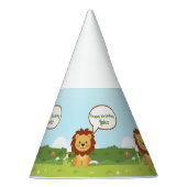 Personalized Lion Birthday Party Hat for kids パーティーハット (右)