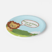 Personalized Lion Birthday Plate for Kids ペーパープレート (アングル)
