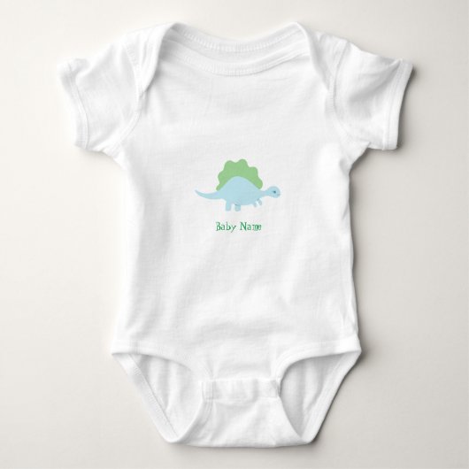 Personalized, little dinosaur baby bodysuit ベビーボディスーツ (正面)