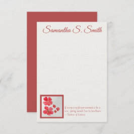 Personalized Little Flower Flat Note Card 招待状