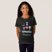 Personalized Little Gymnast Girl,I Love Gymnastics Tシャツ (正面フル)