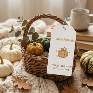 Personalized Little Pumpkin Baby Blanket ギフトタグ