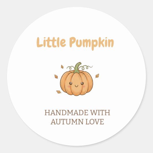 Personalized Little Pumpkin Baby Blanket ラウンドシール (正面)